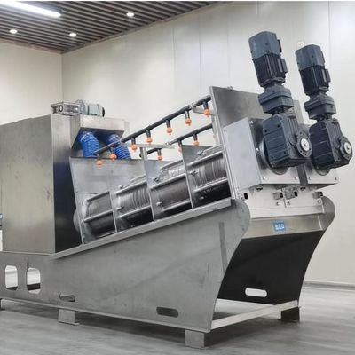 12m3 / H لولبية الحمأة آلة نزح المياه الفولاذ المقاوم للصدأ الفحم الحمأة الحمأة نزح المياه