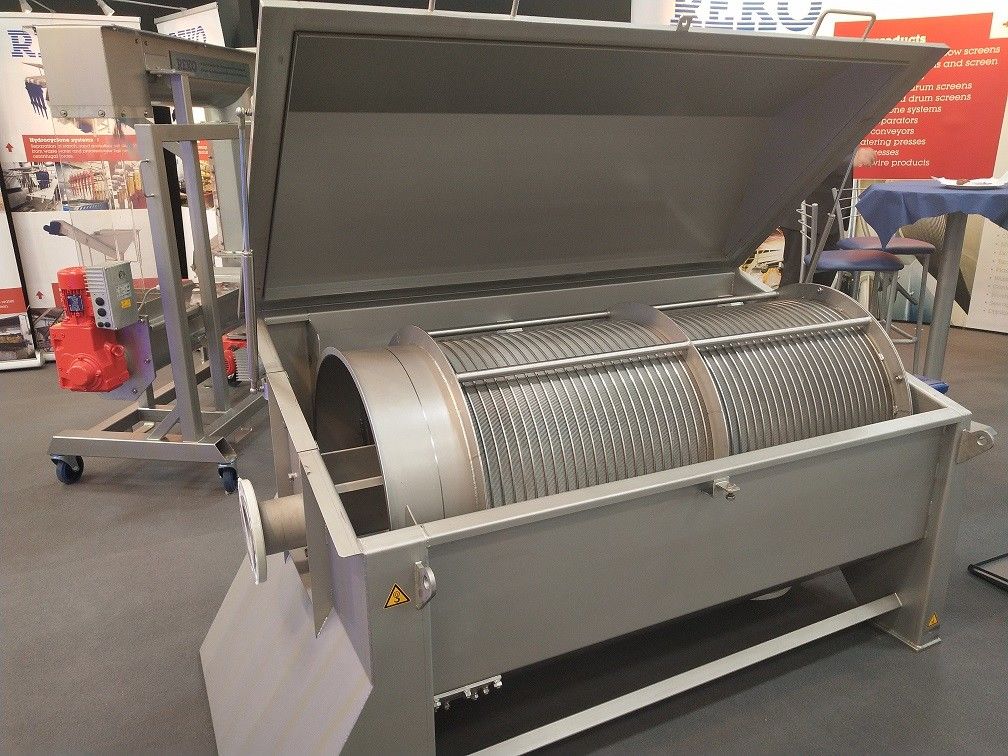 معدات إزالة الحطام الدقيق طبل مرشح دقيق الصف الغذاء مع نظام الغسيل العكسي