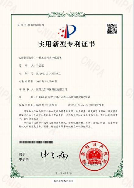 الصين Jiangsu Longdai Environmental Protection Co., Ltd. الشهادات